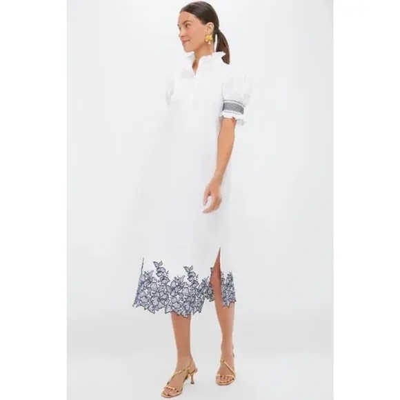 Tuckernuck Dresses & Skirts - Tuckernuck Hyacinth House Navy Embroidery Eliza Midi Dress/ XS